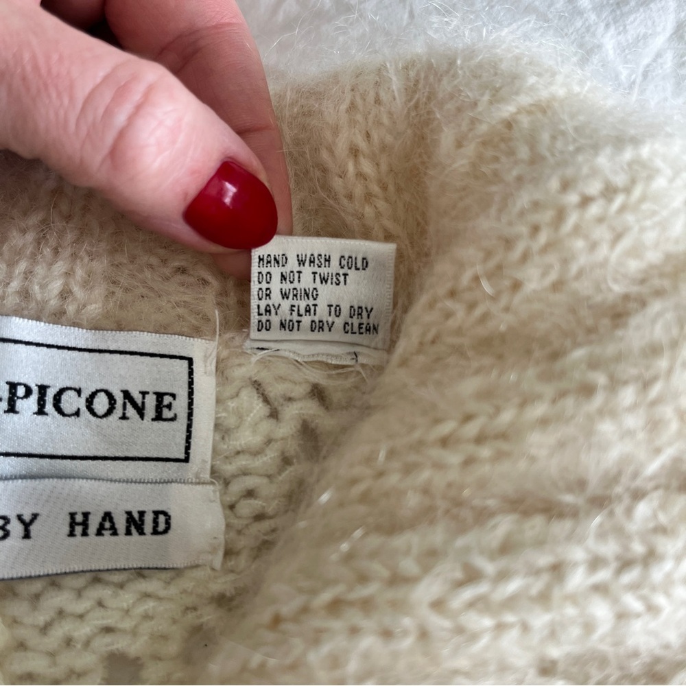 Vintage Evan Picone Cream Cable Knit Cardigan - Picture 3 of 8